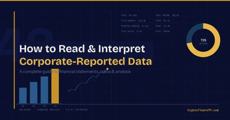 Chart showing how to read and interpret data reported by a corporation