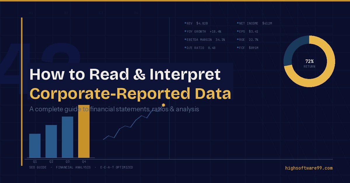 Chart showing how to read and interpret data reported by a corporation