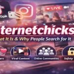 Internetchicks concept showing internet influencers, social media creators, and online communities with digital platforms