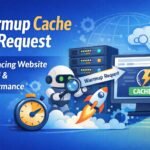 Warmup cache request process illustration showing a server generating cached webpages to improve website speed and performance