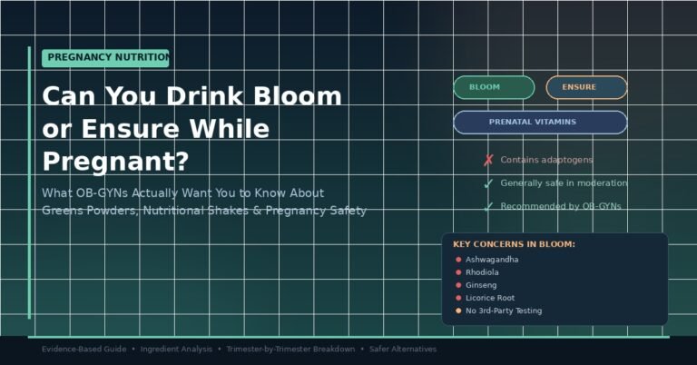 Pregnancy supplement safety comparison: Bloom Greens vs Ensure vs prenatal vitamins with ingredient concerns and OB-GYN guidance