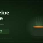 A dark green featured image showing a steaming cup of oolong tea on a saucer with the text "Caffeine Guide – 25 to 55 mg per 8 oz cup" and decorative tea leaves in the background.